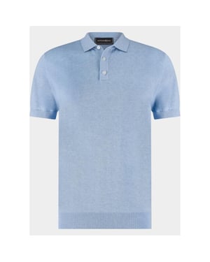Scotland Blue Polo heren pince knitted polo ss spe26106pi08sb/4003