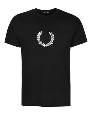 Fred Perry Textured Laurel Wreath T-Shirt Black