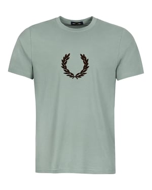 Fred Perry Textured Laurel Wreath T-Shirt Sage