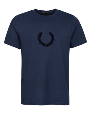 Fred Perry Textured Laurel Wreath T-Shirt Blue