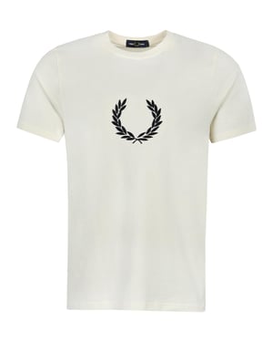 Fred Perry Textured Laurel Wreath T-Shirt Ecru