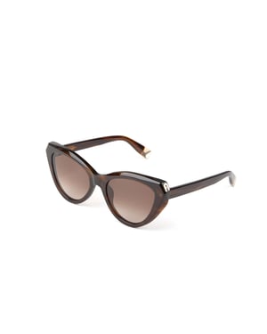 Furla Zonnebril Glanzend Bruin Gestreept Havana