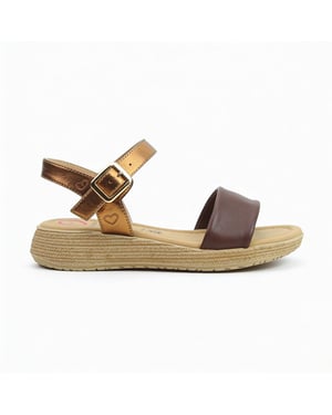 Heavenly Feet Sara Womens Platform Sandals Chocolate Bronze