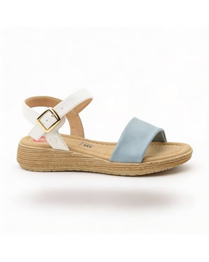 Heavenly Feet Sara Womens Platform Sandals Blue/white