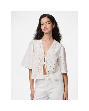 Pieces Pctyla 2/4 v-neck tie top wvn d2d p