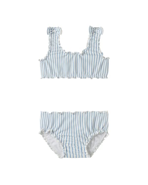 Name It Meisjes bikini set geribd nmfzikka strik blauw gestreept