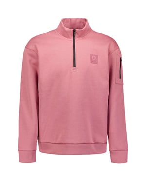 No Excess Sweater half zip old pink