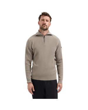 No Excess Pullover half zip wing collar tuck clay