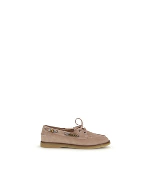 PINKO Beige Kalvskinn Bos Taurus Slip-On Loafers