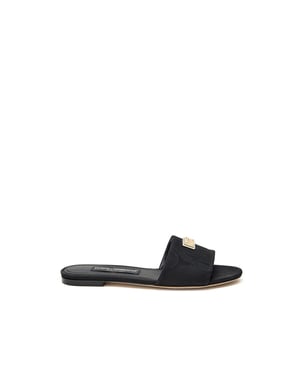 Dolce & Gabbana Zwarte Polyester Slippers