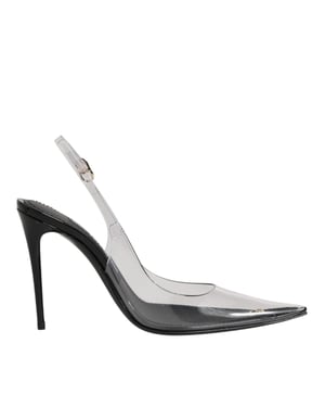 Dolce & Gabbana Zwarte Leren Heldere PVC Slingback Pumps Schoenen