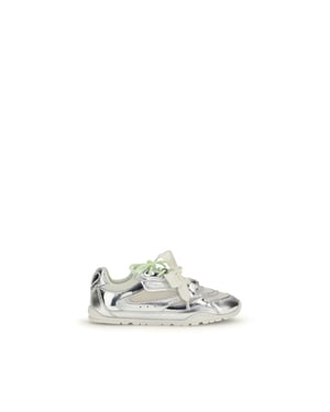 PINKO Zilveren Kalfsleren Bos Taurus Atletische Sneakers