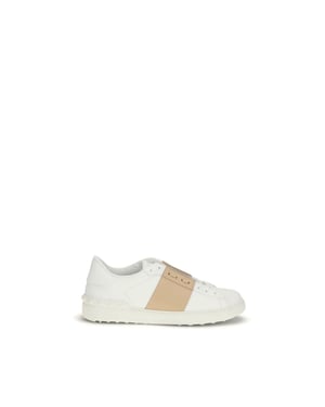 Valentino Garavani Witte Kalfslederen Bos Taurus Lage Sneakers