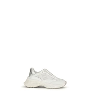 PINKO Witte Kalverenleren Bos Taurus Chunky Sneakers