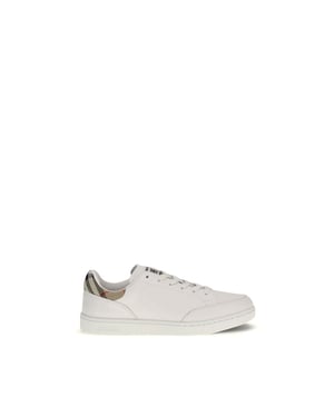 Burberry Witte Kalfskin Bos Taurus Lage Sneakers