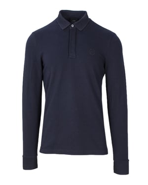 Armani Exchange Blå Bomullspolo skjorta
