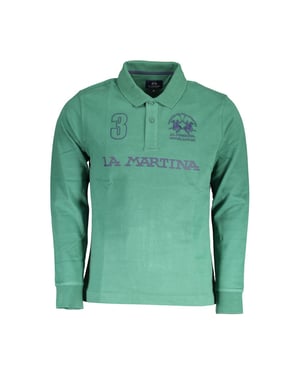 La Martina Groene Katoenen Heren Poloshirt