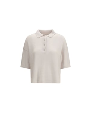Allude Beige Kashmir Polo Skjorta