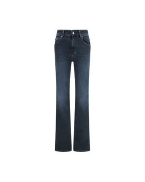 Haikure Blå Bomullsvidcropade Jeans