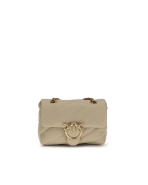 PINKO Beige Kalfsleren Bos Taurus Schoudertas