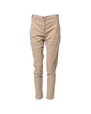 Jacob Cohen Beige Lyocell Skinny Hoge Taille Chino Casual Broek