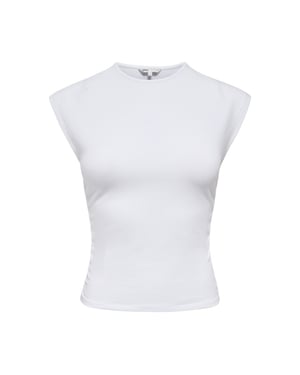 Only onlmira capsl ruching top jrs noos 15367938 white