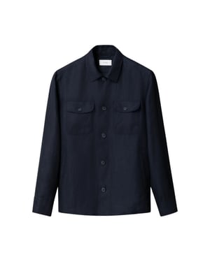 Eton Four pocket linen lyocell shirt jacket overshirts 100014699