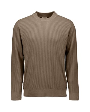 No Excess Pullover crewneck rib taupe