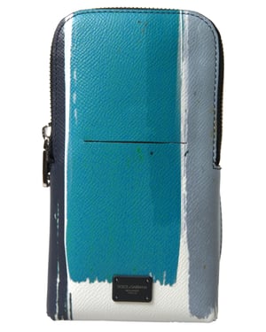 Dolce & Gabbana Blauwe Leren Crossbody Sling Telefoon Tas Unisex