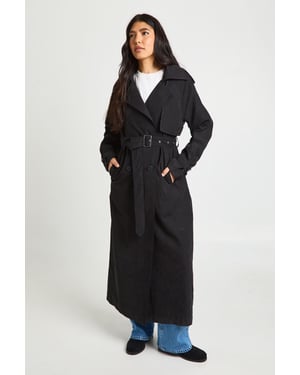 Tall Peached Oversized Double Breast Trench Coat