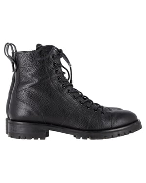 Jimmy Choo Cruz Lace-Up Ankle Boots in Black Leather