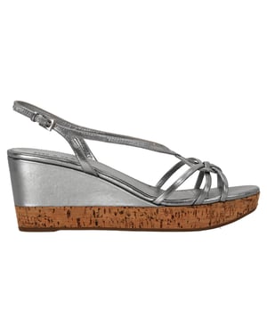 Prada Platform Wedge Sandalen in Zilver Leer