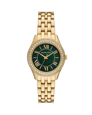 Michael Kors MK4870 Harlowe 33mm Green Dial Ladies Watch - Gold Stainless Steel