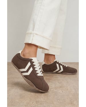 Riley Faux Suede Contrast Lace Up Trainers