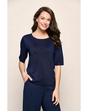Audrey Lurex Top Navy