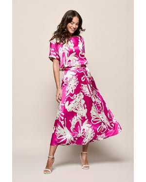 Hannah Print Rok Licht Berry / Offwhite