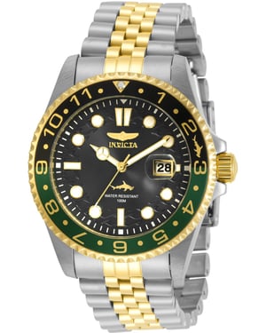 Invicta Pro Diver 30625 Heren Horloge - Quartz Uurwerk - Roestvrij Staal met zwarte Wijzerplaat - 43mm