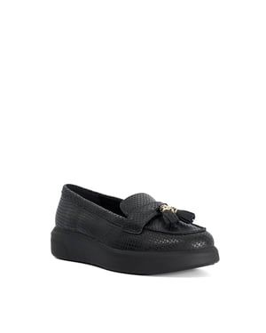 Dune Ladies Glissade - Flatform Tassel Trim Loafers