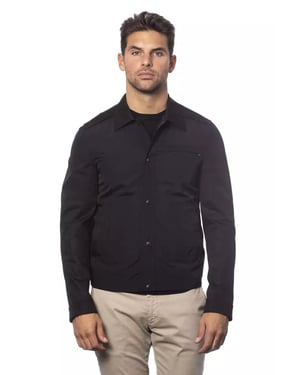 Verri Black Cotton Men Bomber Jacket
