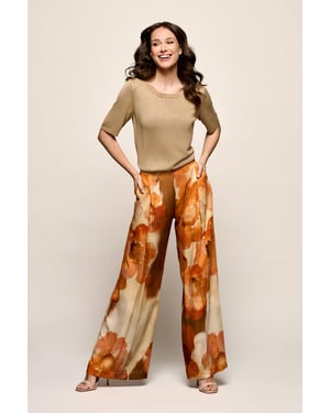 Corby Print Broek Oranje / Multi