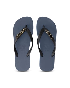 Gouden kleine teenslippers marineblauw