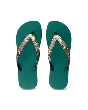 Python Taupe Flip Flop Bosgroen