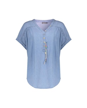 Geisha Top suze-bleached denim