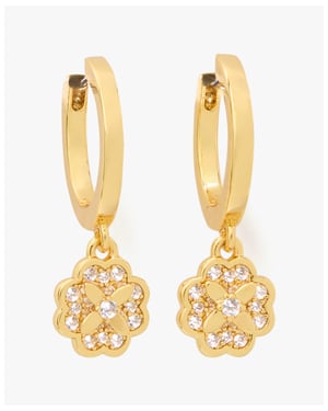 Heritage Bloom Huggie Drop Earrings
