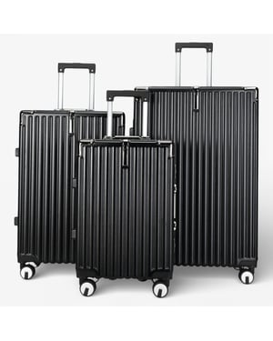Zwarte hardshell koffer Dubbele 4-wiel ABS bagage Cabinekoffers