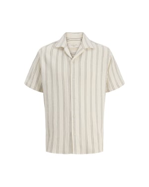 Jack & Jones Jorcoba stripe resort shirt ss sn ecru dessin