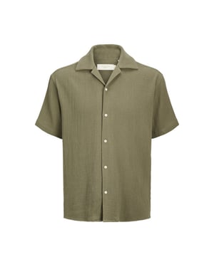 Jack & Jones Jorcoba stripe resort shirt ss sn army