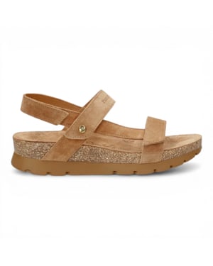 Panama Jack Dames Wedge Bark Brown Suède Leren Sandals - Selma B10