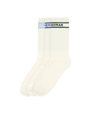 Ben Sherman Heren Ivy geribbelde sportsokken (pak van 3) (Wit)