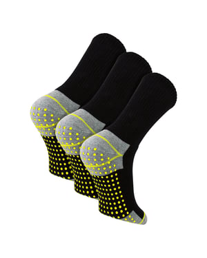 3 Paar Heren Antislip Werk Sokken | Ademend Duurzaam Opstap Sokken met Grip